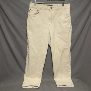 Lauren Ralph Lauren Chino Pants Women 13 Petite Cream Pockets Classic Casual VTG